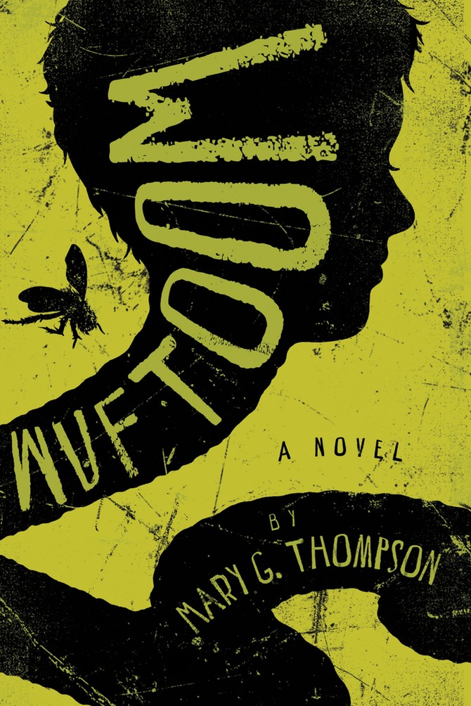 Wuftoom book cover image. Boy turning into a wormlike creature.